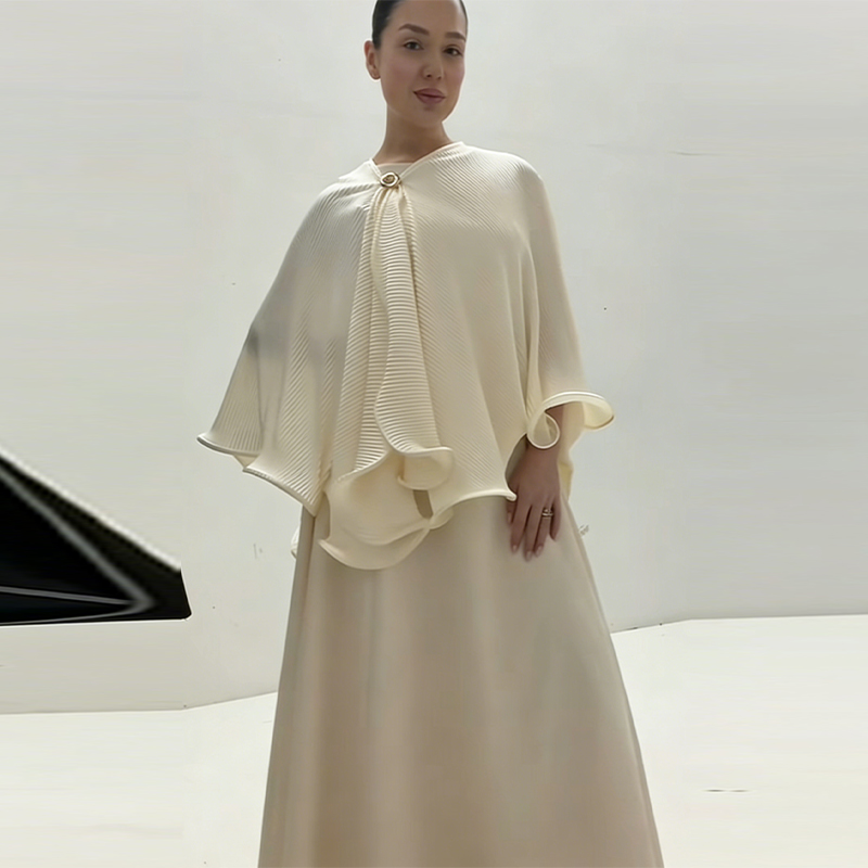 Women Formal Wear For Party - 로맨틱하고 우아한 숄 드레스 세트, 고급스러운