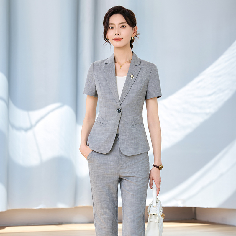 Women Formal Wear Interview - 여성용 봄여름 반팔 정장 세트, 면접용