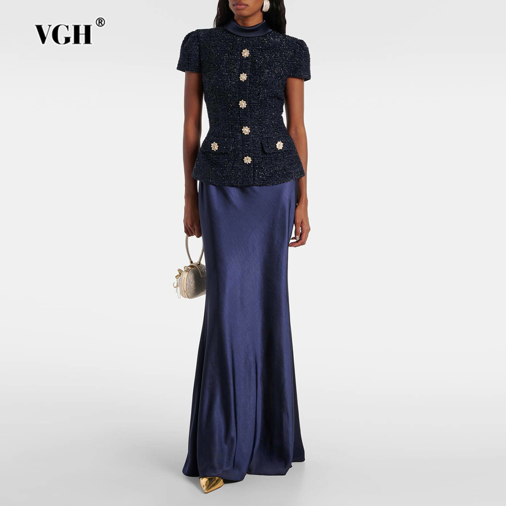 Women'S Formal Wear Suit - VGH 여성용 시크 투피스 세트, 스탠드