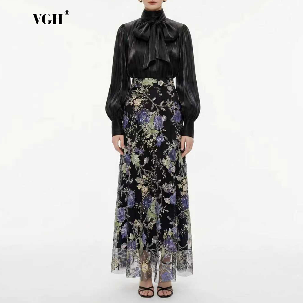 Women'S Formal Wear Suit - VGH 여성용 우아하고 세련된 블랙 플로럴