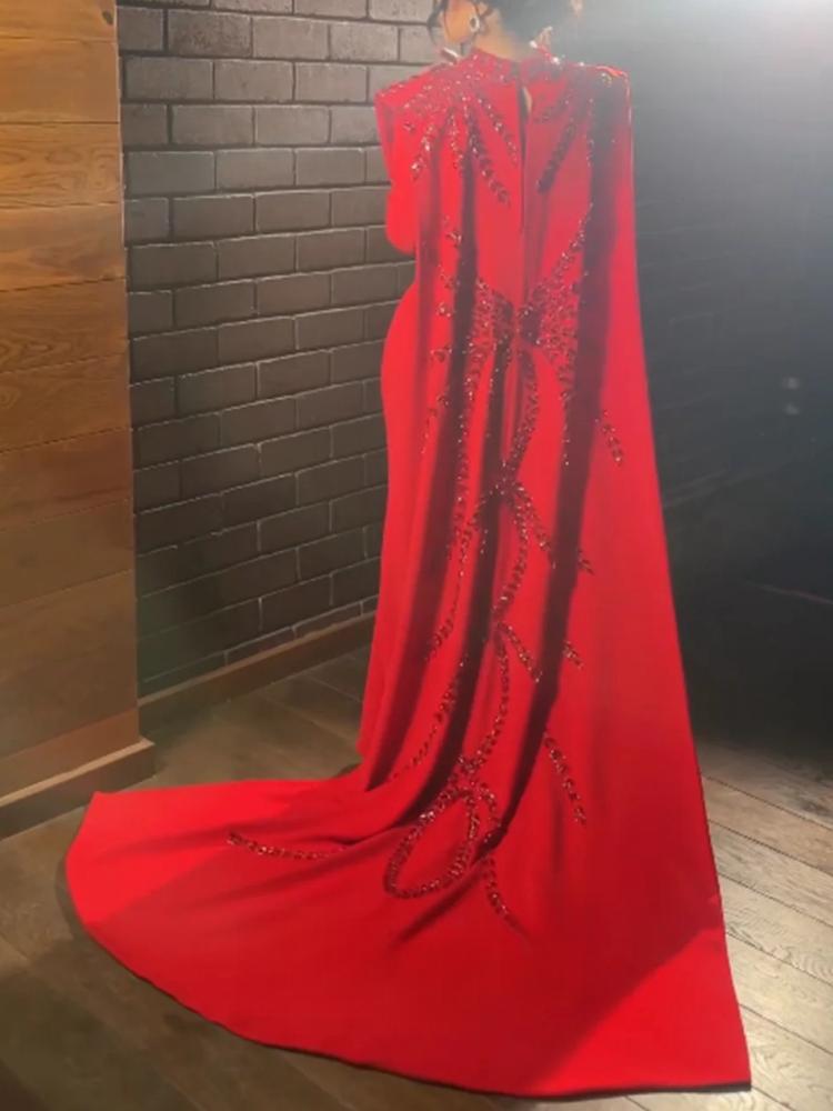 Women Formal Wear For Party - 맞춤형 사우디 아라비아 이슬람 레드 긴