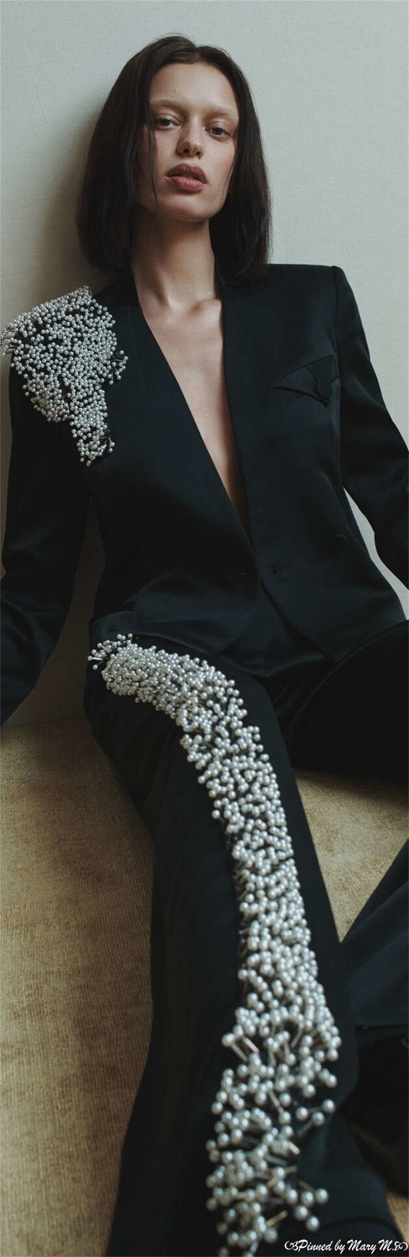 흑인 여성 사무복 세트 진주 2 조각 블레이저 + 바지 - Women Formal Wear Designers 리뷰 및 가격