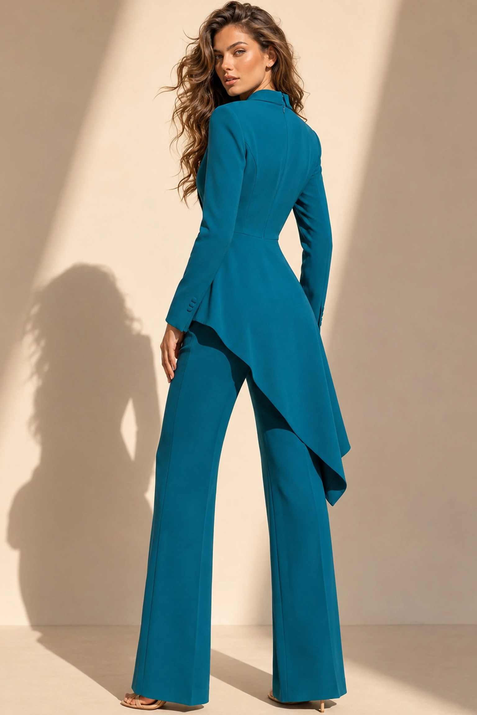 유니크 디자인 여성 정장 2피스 자켓 팬츠 싱글 브레스 - Women Formal Wear Designers 리뷰 및 가격