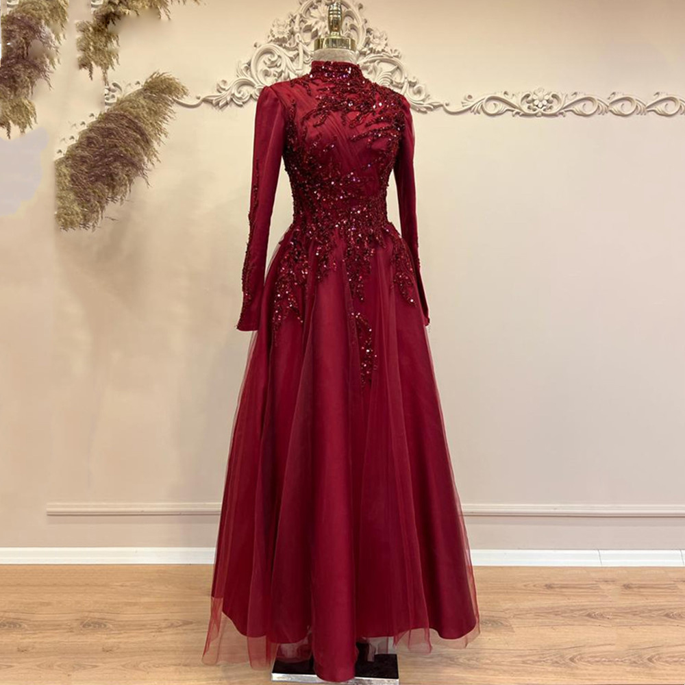여성용 비즈 발목 길이 A 라인 무도회 원피스, 하이  - Women Formal Wear For Party 리뷰 및 가격