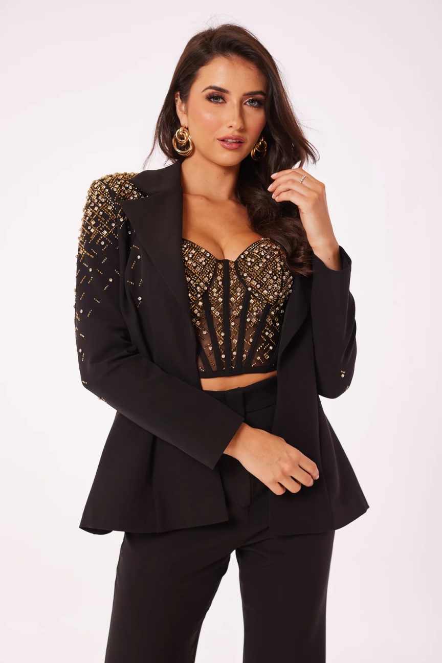 유니크 디자인 여성 정장 2피스 자켓 팬츠 노치 칼라  - Women Formal Wear Designers 리뷰 및 가격