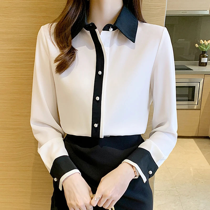 여성용 화이트 쉬폰 셔츠 한국 스타일 싱글 브레스티드  - Women'S Formal Wear Suit 리뷰 및 가격