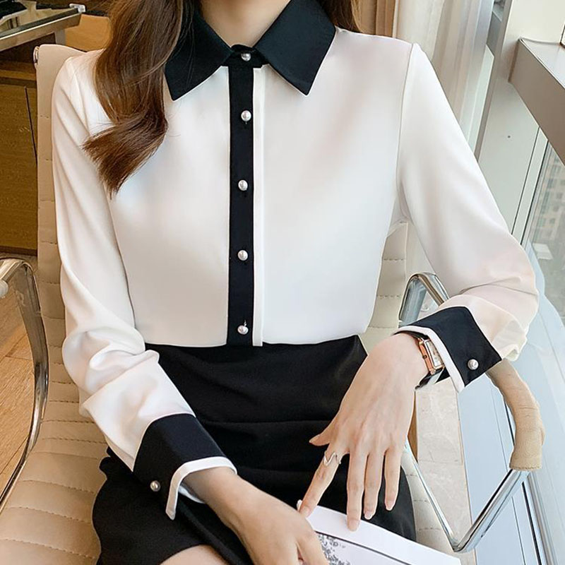 여성용 화이트 쉬폰 셔츠 한국 스타일 싱글 브레스티드  - Women'S Formal Wear Suit 리뷰 및 가격