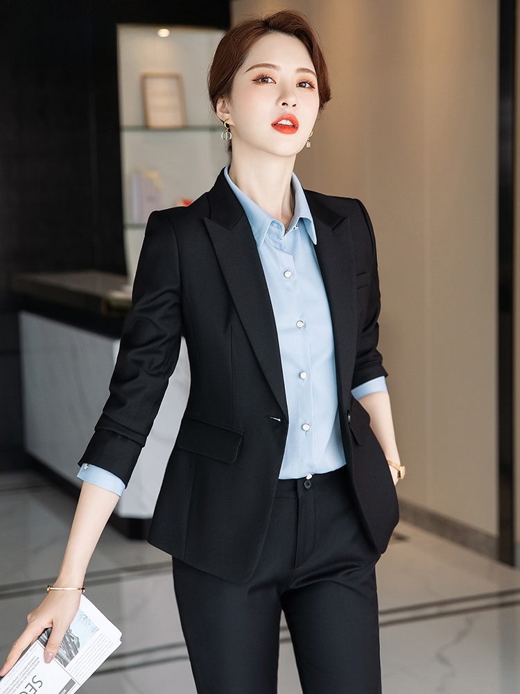여성용 그레이 정장 세트 봄 가을 고급 호텔 관리자 작 - Women Formal Wear Interview 리뷰 및 가격