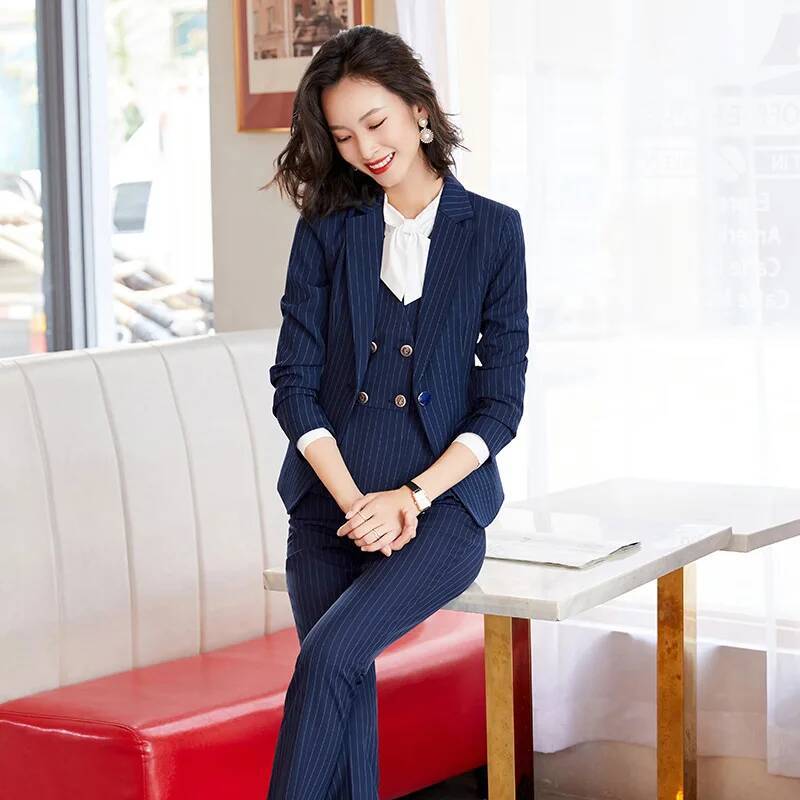 패션 스트라이프 정장 여성 비즈니스 정장 오피스룩 블레 - Women Formal Wear Interview 리뷰 및 가격
