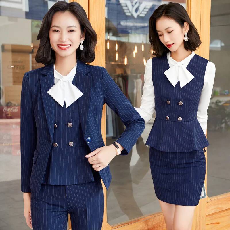 패션 스트라이프 정장 여성 비즈니스 정장 오피스룩 블레 - Women Formal Wear Interview 리뷰 및 가격