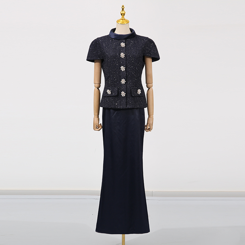 VGH 여성용 시크 투피스 세트, 스탠드 칼라 반팔 스 - Women'S Formal Wear Suit 리뷰 및 가격