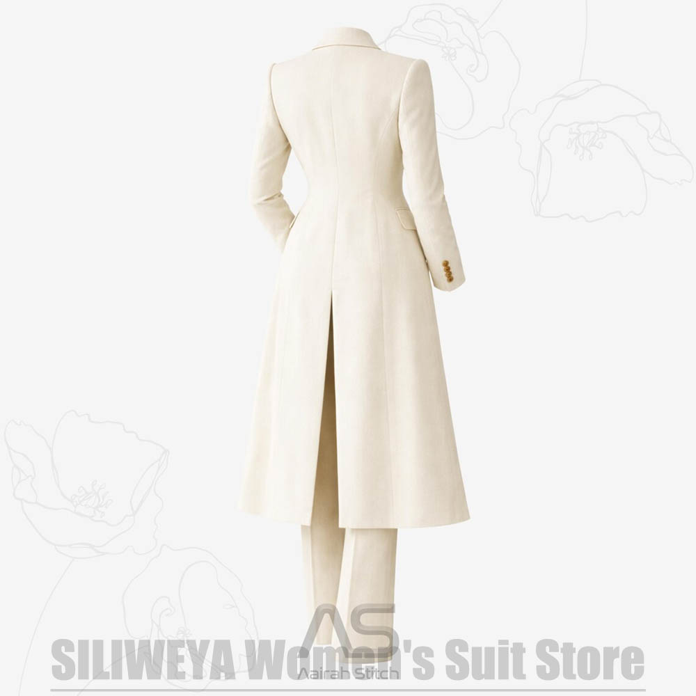 여성 정장 3피스 더블 브레스티드 롱 코트 베스트 팬츠 - Women Formal Wear Pants 리뷰 및 가격