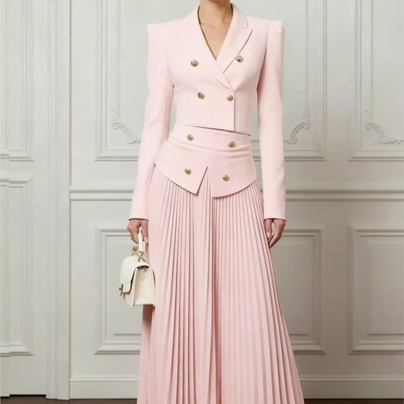 우아한 분위기의 2피스 세트, 라펠 버튼 블레이저 코트 - Women'S Formal Wear Suit 리뷰 및 가격