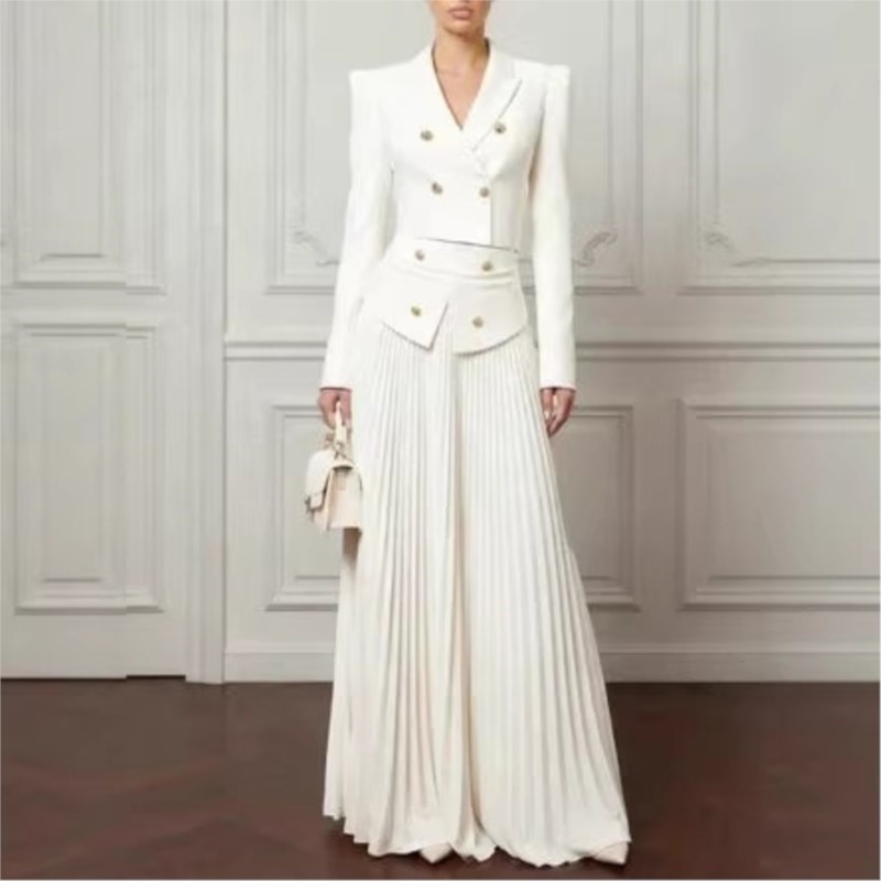 우아한 분위기의 2피스 세트, 라펠 버튼 블레이저 코트 - Women'S Formal Wear Suit 리뷰 및 가격