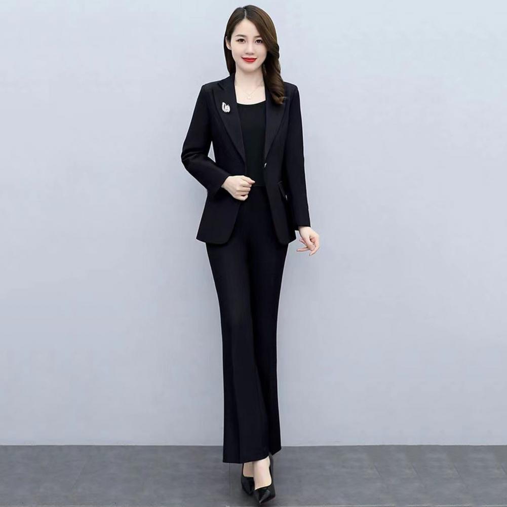 2피스/세트 여성 정장 코트 팬츠 세트 턴다운 칼라 긴 - Women Formal Wear Pants 리뷰 및 가격