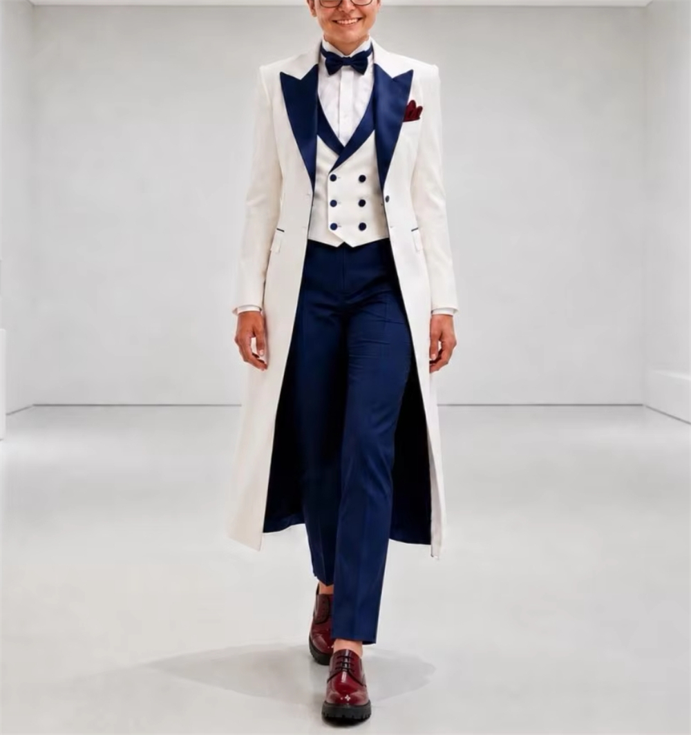 네이비 블루 화이트 여성 재킷 수트 우아한 맞춤형 오피 - Women'S Formal Wear Suit 리뷰 및 가격