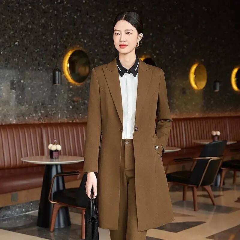 고품질 원단 가을 겨울 정장 스타일 중간 길이 바람막이 - Women Formal Wear Interview 리뷰 및 가격