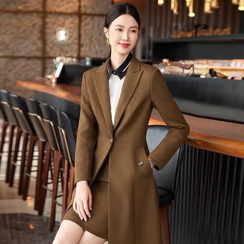 고품질 원단 가을 겨울 정장 스타일 중간 길이 바람막이 - Women Formal Wear Interview 리뷰 및 가격