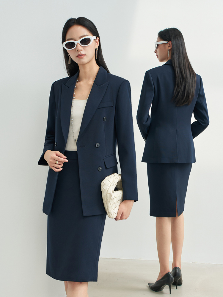 네이비 블루 여성용 전문직 스커트 정장, 출퇴근 및 면 - Women Formal Wear Interview 리뷰 및 가격
