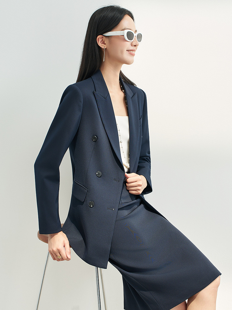 네이비 블루 여성용 전문직 스커트 정장, 출퇴근 및 면 - Women Formal Wear Interview 리뷰 및 가격
